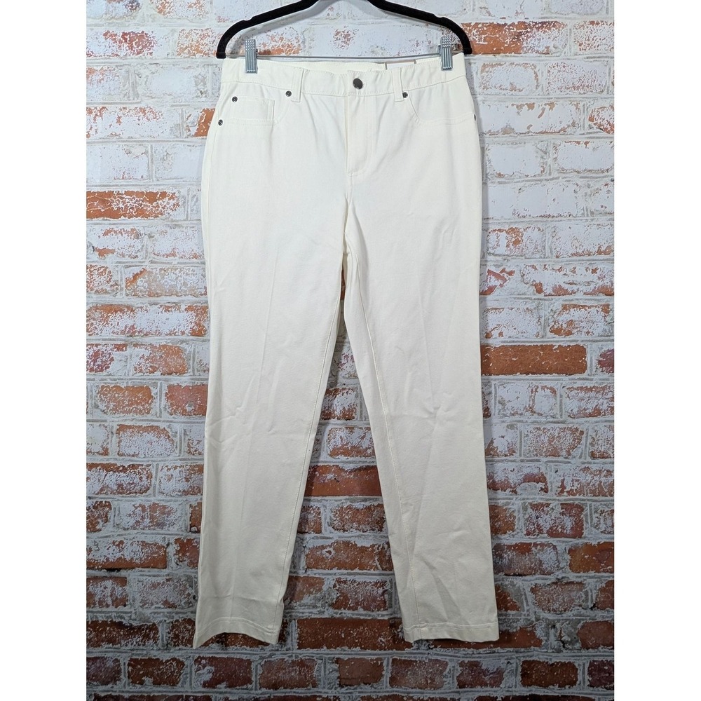 Chico's Getaway Ankle Pants Women 0.5 White 5 Pocket Slim Stretch NWT $80